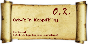 Orbán Koppány névjegykártya