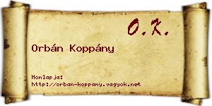 Orbán Koppány névjegykártya