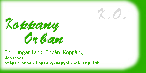 koppany orban business card